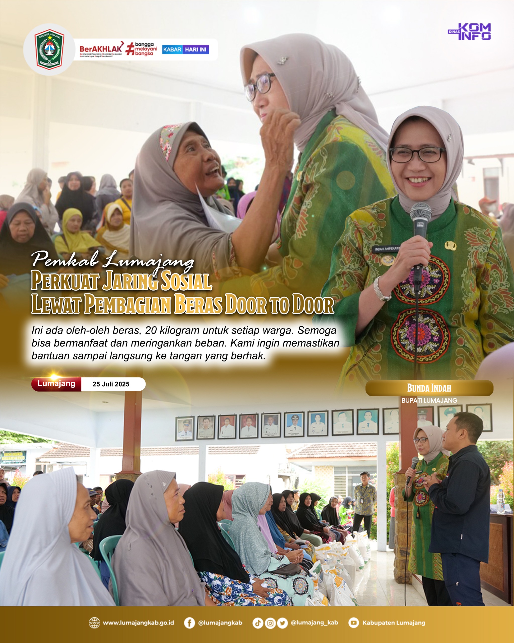 Pemkab Lumajang Turun Langsung Bagikan Beras Door to Door