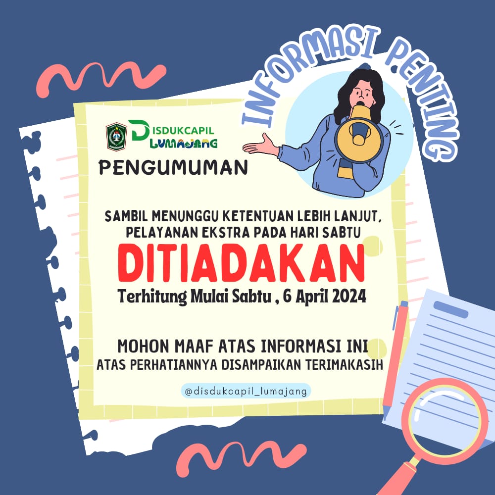 Pelayanan Ekstra Setiap Hari Sabtu (DITIADAKAN)