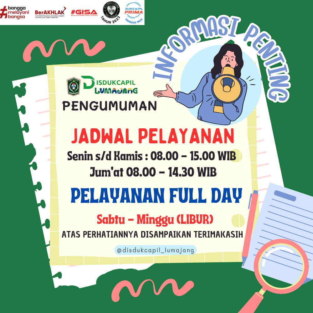 PELAYANAN FULL DAY DISDUKCAPIL LUMAJANG TAHUN 2025 