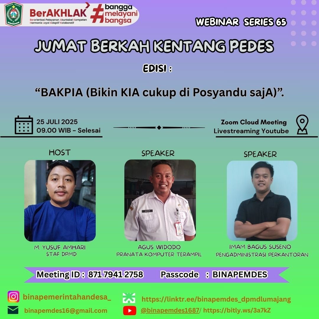 Zoom Meeting Inovasi Bakpia Disdukcapil Lumajang 2025 