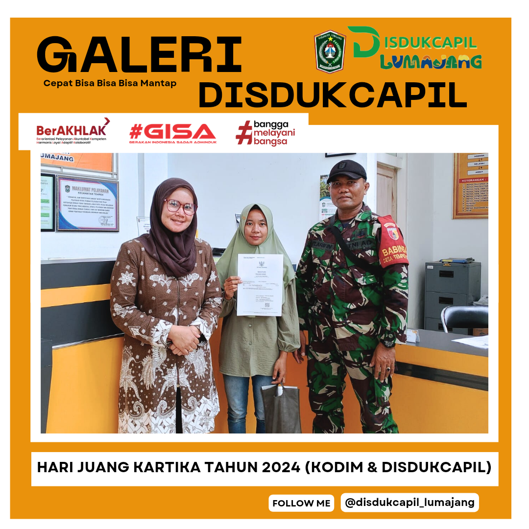 TNI kodim 0821 Lumajang bersama Disdukcapil bersama meningkatkan Cakupan Akta Kelahiran