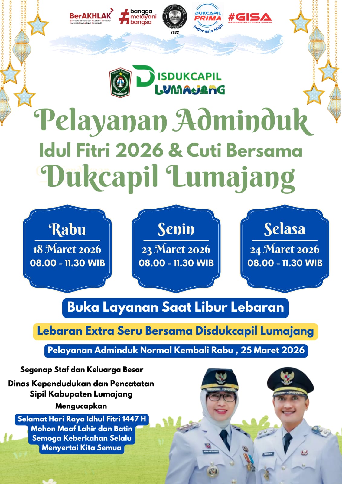 "Pelayanan Adminduk Idul Fitri dan Cuti Bersama 2026"
